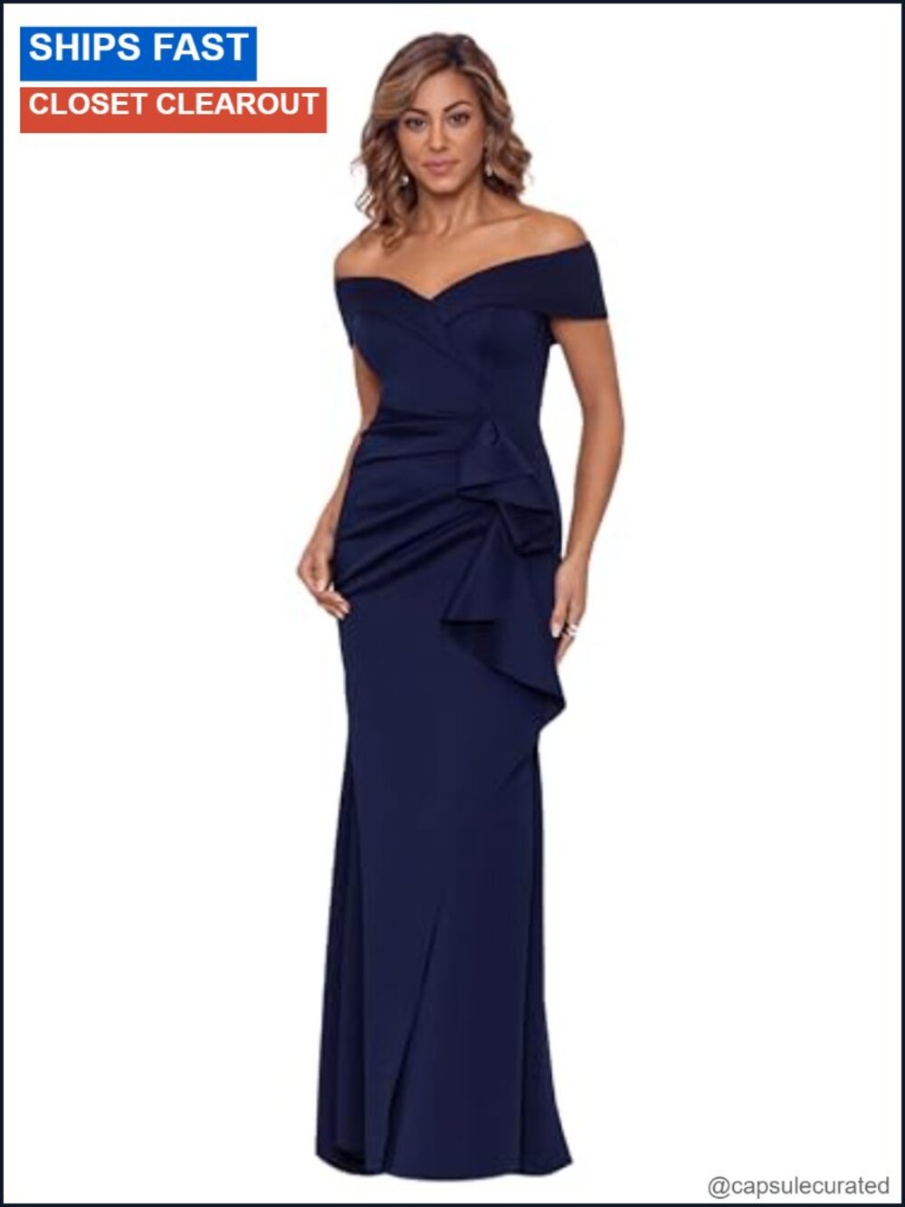 Mermaid Off Shoulder Sweetheart Ruffle Floor Length Formal Evening Gown